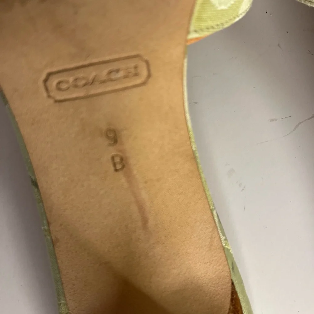 Coach Women's Sandals in Green with Red Ladybug Accents.  Ciara II size 9B. - Picture 9 of 16